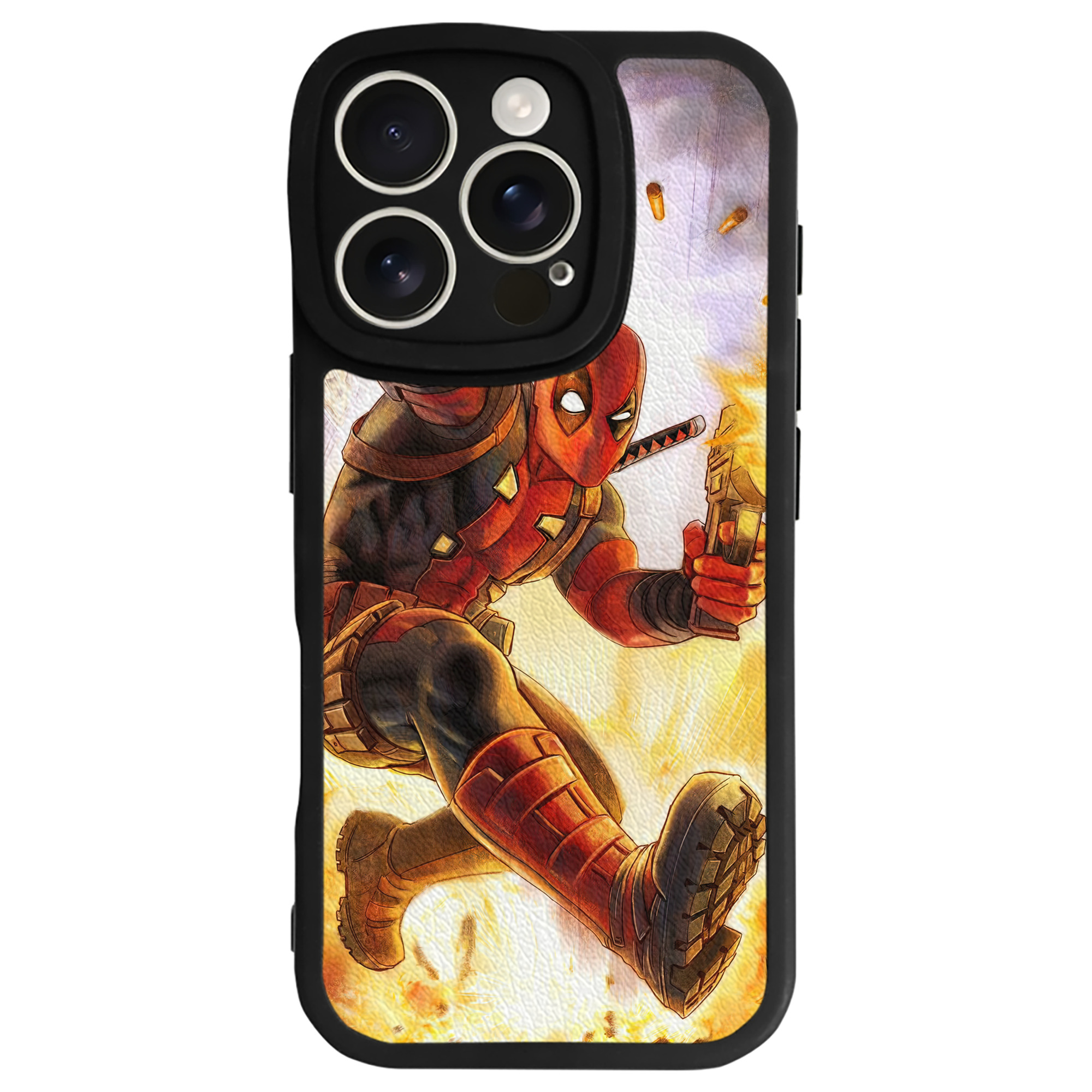 （画像用） Deadpool デッドプール 【iPhone 16シリーズ対応】シリコンスマホケース（レザー調） 材質：シリコン